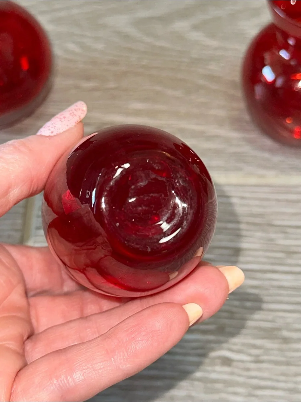 Crate & Barrel Ruby Red Bud Vases Mouth Blown Glass Set Of 4 Miniature Floral